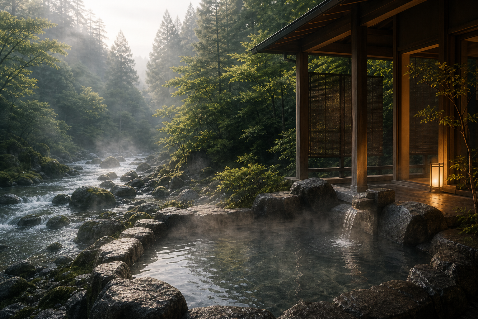 渓流沿いの露天風呂
